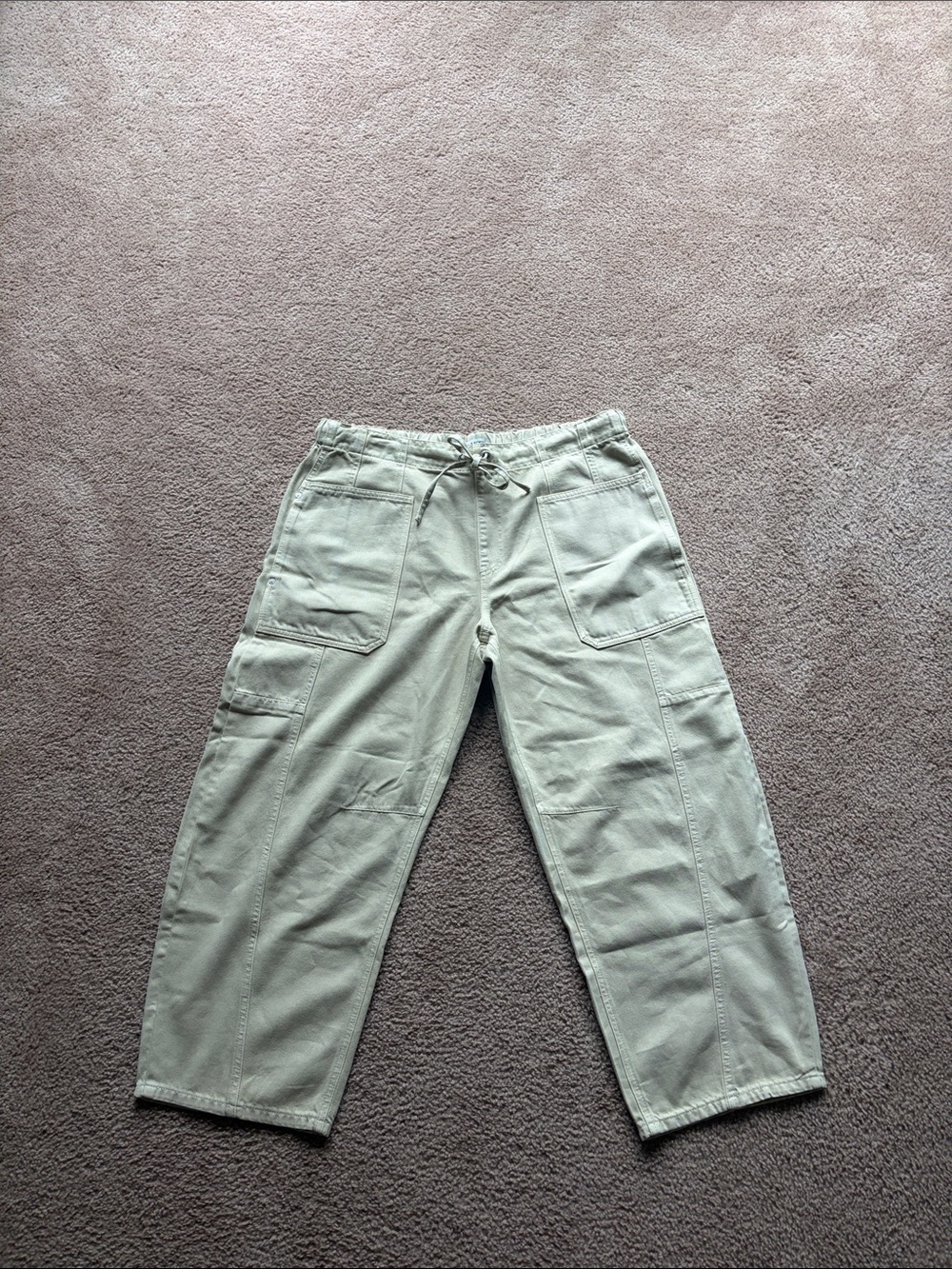 Scotch & Soda Women's Light Sage Green Cargo Pants